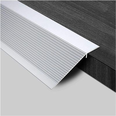 Floor Transition Strip Walkers Entry Ramp, T-Molding Flooring Transition Strip, Lightweight Floor Divider Strip Carpet to Tile, Gap Connecting Floor Bar for Sliding Doors Doorway ( Color : Silver , Si