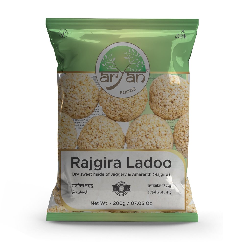 Aryan Rajgira Ladoo, Popular Indian Dry Sweet Made of Jaggery & Rajgira (Amaranth)-200gm