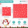 20pcs Red Christmas Party Disposable Paper Napkins 2 Ply Napkins Holiday 33cm x 33cm Cocktail Napkins Serviette for New Year Winter Dinner Party Supplies Decoration, Snowflakes Printed view 2
