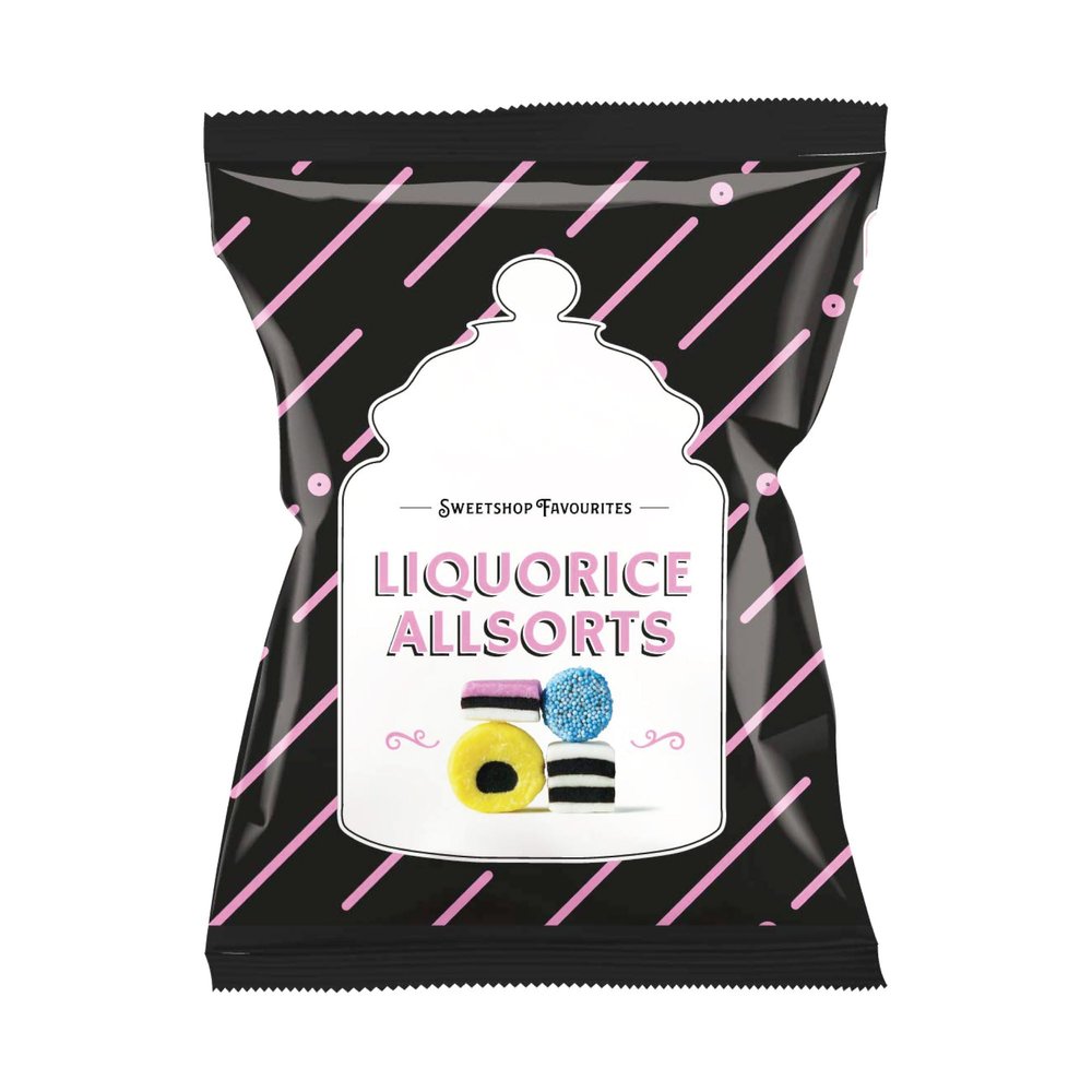 Bondds Liquorice Allsorts Bags | Delicious Treats | Coconut & Jelly Sweets | Old School Favourite | 130g | (Pack of 6)