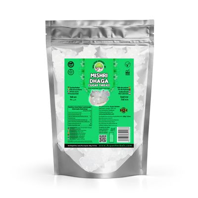 Aryan Mishri Dhaga Sugar Thread Rock Sugar Candy Crystal Sugar, No Artificial Colors & Preservatives, Natural & Vegan (200gm (Pack of1))
