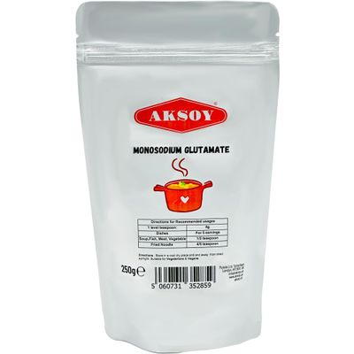 Aksoy 250g Premium MSG (Monosodium Glutamate) | Flavour Enhancer for Cooking, Seasoning, and Marinades for Asian Cuisine & Everyday Dishes (Packaging may vary)