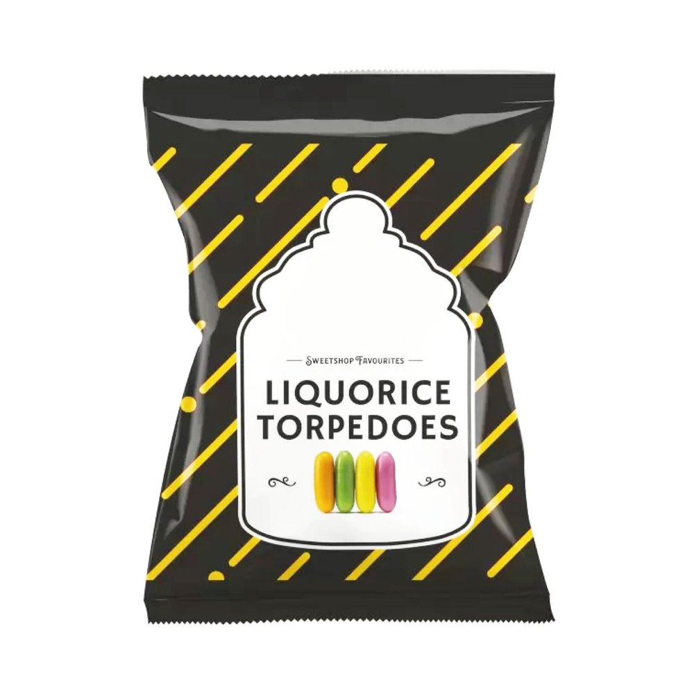 Bondds Liquorice Torpedoes | Colourful Sugar coated | All Time Favourite | No Artificial Colour | 120g | (Pack of 6)