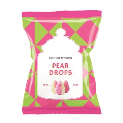 Bondds Pear Drops Bags | Sugar Coated | Boiled Sweets | No Artificial Colour | 130g | (Pack of 6)