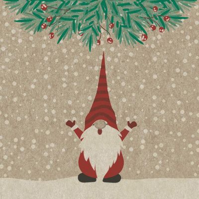 25 Small Cocktail Napkins Recycled Paper Christmas Merry Christmas Gnome Table Decoration Paper Napkins with Motif Also for Decoupage and Decoupage 25 x 25 cm