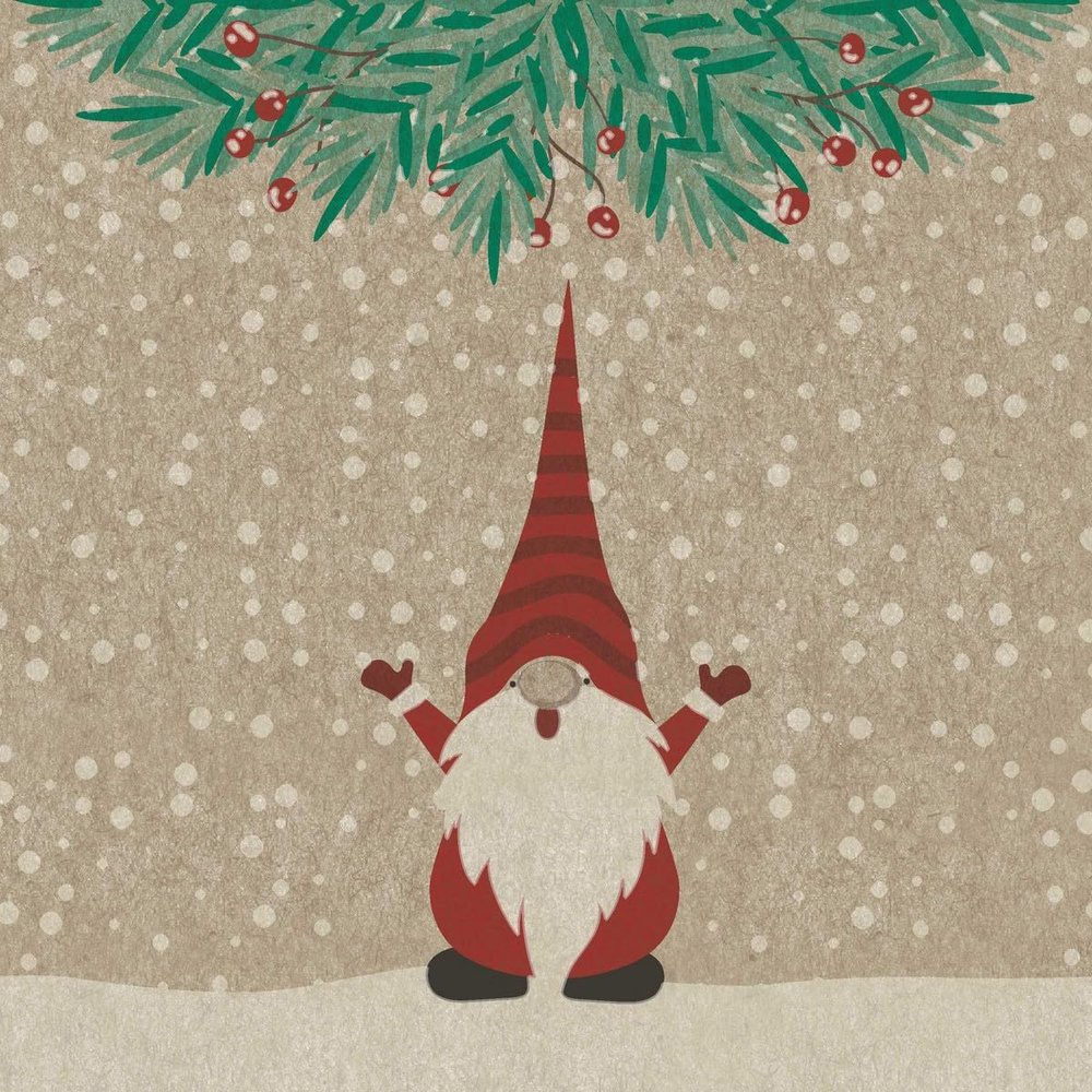 25 Small Cocktail Napkins Recycled Paper Christmas Merry Christmas Gnome Table Decoration Paper Napkins with Motif Also for Decoupage and Decoupage 25 x 25 cm