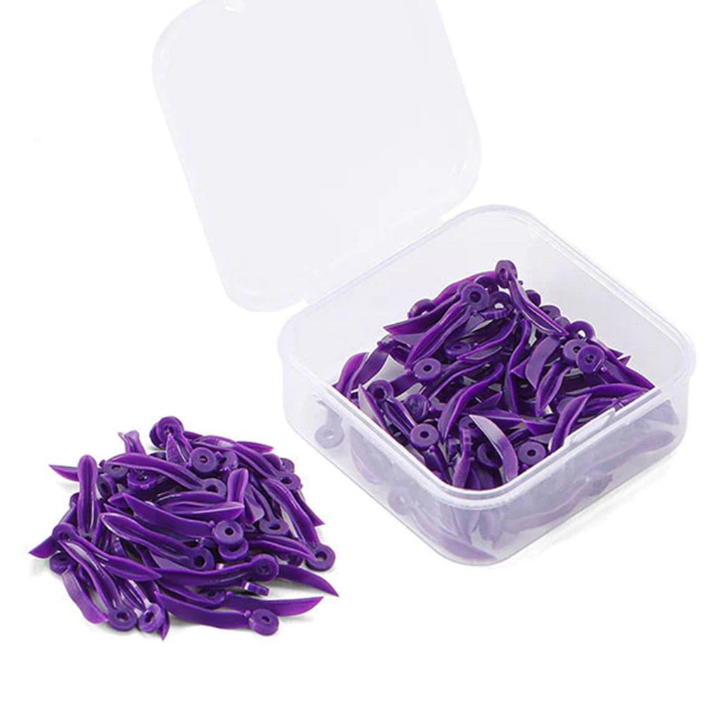 100/Box Diastema Wedges, Disposable Plastic Poly-Wedges Dental Fixing Wedge with Hole, Compress on Entry and Flare Upon Large: 17mm (Purple)