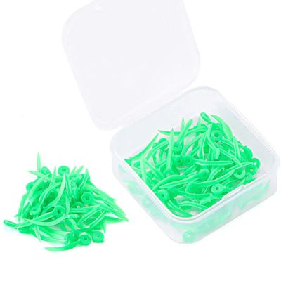 100/Box Diastema Wedges, Disposable Plastic Poly-Wedges Dental Fixing Wedge with Hole, Compress on Entry and Flare Upon Small : 13mm (Green)