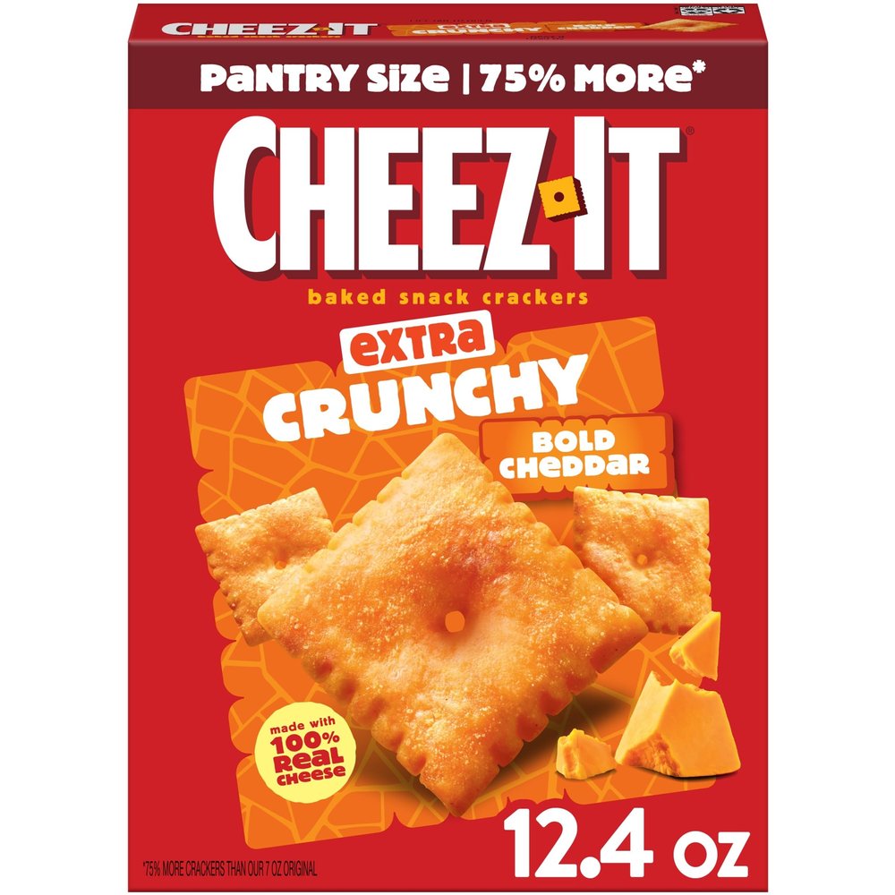 Cheez-It Extra Crunchy Bold Cheddar Cheese Crackers, Baked Snack Crackers, 12.4 oz (351g)