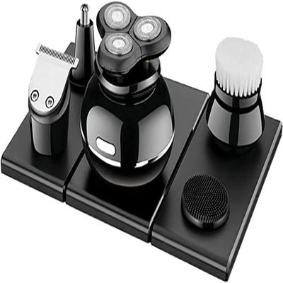 CAFFIA 5 in 1 Multi Functional Men's Grooming Kit, Waterproof Electric Shaver, USB Rechargeable Hair Razor with LED Display & Independent Heads, for Bathroom, Travel