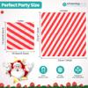 20pcs Christmas Party Disposable Paper Napkins 2 Ply Napkins Holiday 33cm x 33cm Cocktail Napkins Serviette for New Year Winter Dinner Party Supplies Decoration, White & Red Striped view 2