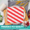 20pcs Christmas Party Disposable Paper Napkins 2 Ply Napkins Holiday 33cm x 33cm Cocktail Napkins Serviette for New Year Winter Dinner Party Supplies Decoration, White & Red Striped view 3