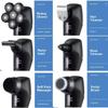 Electric Razor for Men's, 6D Men's Rechargeable Bald Head Electric Shaver 6 Floating Heads Beard Nose Ear Hair Trimmer Razor Clipper Facial Brush view 2