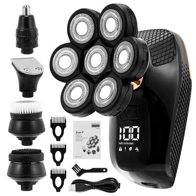 Electric Razor for Men's, Waterproof Head Shavers for Bald Men Cordless Rechargeable Electric Shavers for Men with Hair Clipper Beard Nose Hair Cleansing