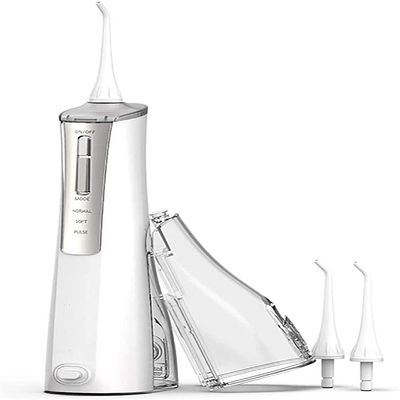 CAFFIA Water Flosser Cordless, Portable Dental Oral Irrigator for Teeth, 3 Modes and 2 Jet Tips, IPX7 Waterproof, USB Charged 4 Hrs for 15-Days Use, Home, Travel, Braces, Bridges Care