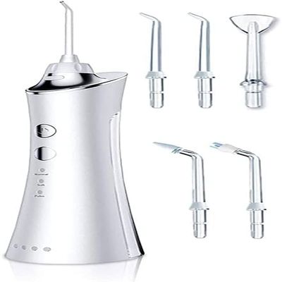 CAFFIA Water Flosser Professional Cordless Rechargeable Dental Oral Irrigator Ultra Water Jet for Teeth Braces Care with 5 Jet Tips 3 Modes IPX7 Waterproof 300ML Water Tank for Travel and Home Use