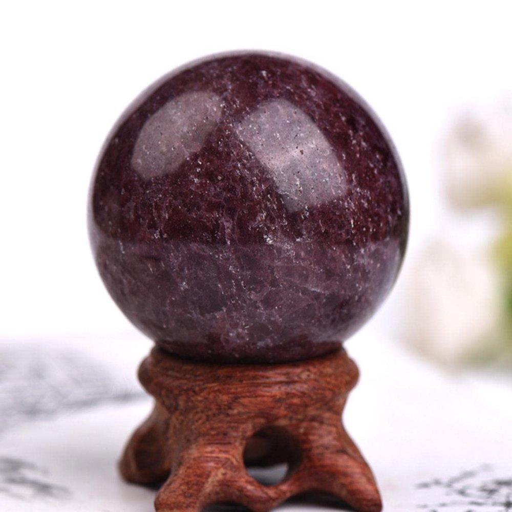 1PC Natural Dream Amethyst Ball Polished Globe Massaging Ball Reiki Healing Stone Home Decoration Souvenirs Gift-Strawberry crystal,35-40mm