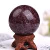 1PC Natural Dream Amethyst Ball Polished Globe Massaging Ball Reiki Healing Stone Home Decoration Souvenirs Gift-Strawberry crystal,35-40mm view 1