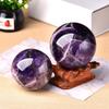 1PC Natural Dream Amethyst Ball Polished Globe Massaging Ball Reiki Healing Stone Home Decoration Souvenirs Gift-Strawberry crystal,60-70mm view 4