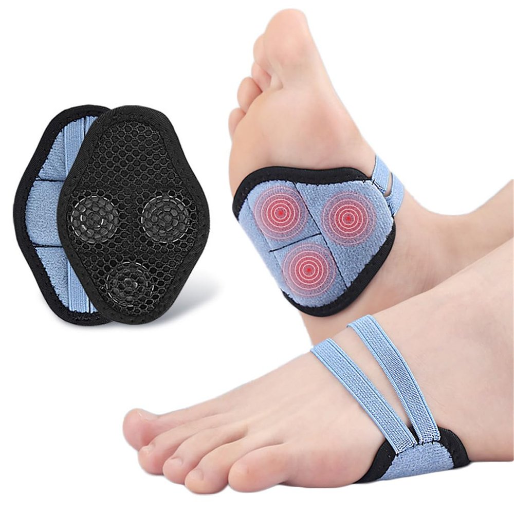 1 Pairs Compression Arch Support Sleeves, Cushioned Magnetic Arch Support Braces Gel Pads for Flat Foot Pain Relief Plantar Fasciitis Heel Spurs for Women Men Flat Feet, Heel Spurs