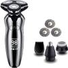 CAFFIA Mens Electric Shaver Razor Beard Trimmer Rotary Shaver Cordless Sideburn Trimmer Nose Trimmer Wet Dry Shaver Waterproof USB Rechargeable 4 in 1 view 1
