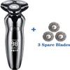 CAFFIA Mens Electric Shaver Razor Beard Trimmer Rotary Shaver Cordless Sideburn Trimmer Nose Trimmer Wet Dry Shaver Waterproof USB Rechargeable 4 in 1 view 2