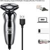 CAFFIA Mens Electric Shaver Razor Beard Trimmer Rotary Shaver Cordless Sideburn Trimmer Nose Trimmer Wet Dry Shaver Waterproof USB Rechargeable 4 in 1 view 3