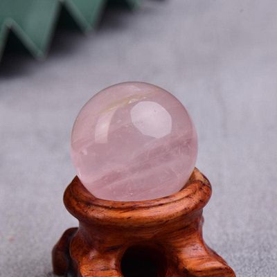 1PC Natural Dream Amethyst Ball Polished Globe Massaging Ball Reiki Healing Stone Home Decoration Souvenirs Gift-rose quartz,50-60mm