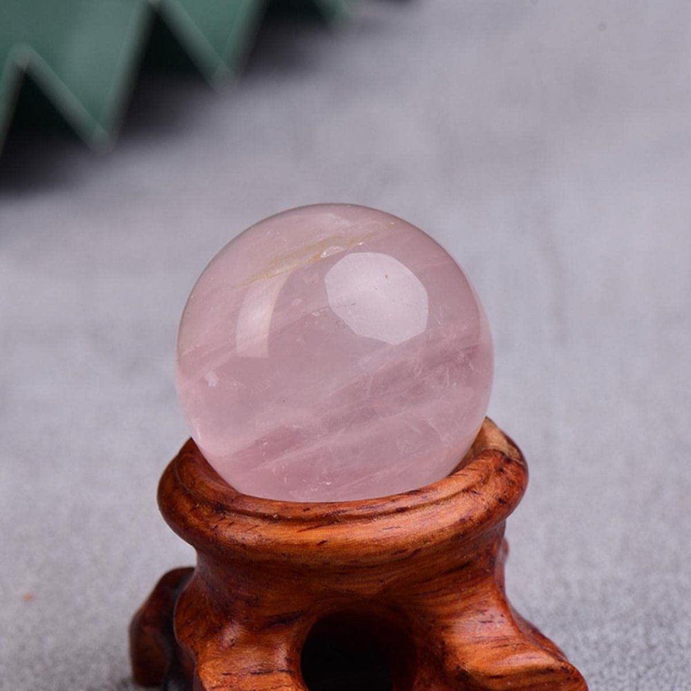1PC Natural Dream Amethyst Ball Polished Globe Massaging Ball Reiki Healing Stone Home Decoration Souvenirs Gift-rose quartz,50-60mm