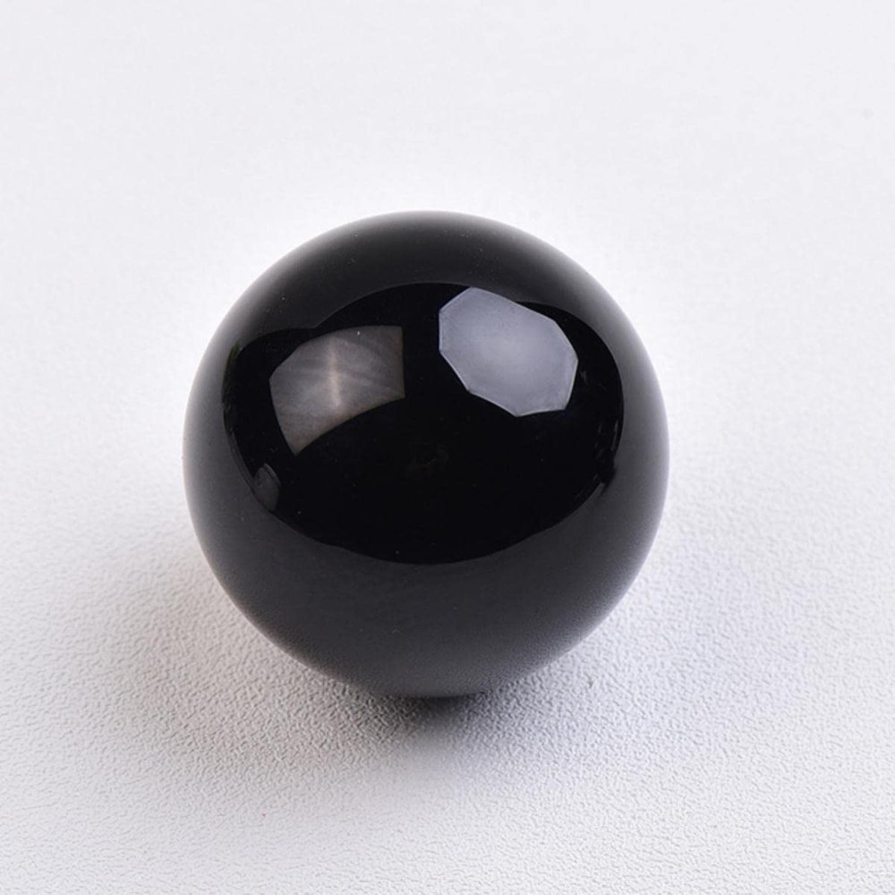 1PC Natural Dream Amethyst Ball Polished Globe Massaging Ball Reiki Healing Stone Home Decoration Souvenirs Gift-obsidian,60-70mm