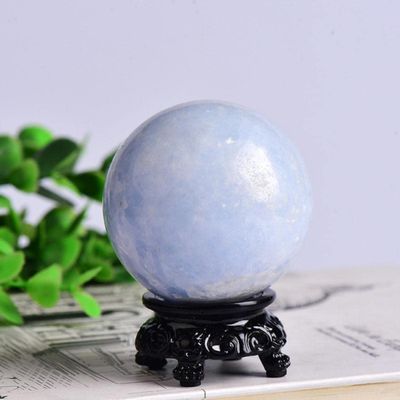 1PC Natural Dream Amethyst Ball Polished Globe Massaging Ball Reiki Healing Stone Home Decoration Souvenirs Gift-kyanite,60-70mm