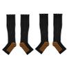 liovitor 2X Compression Stockings Nylon Zipper Compression Sock Leg Knee Support Open Toe Varicose Veins Stretch Socks(Black)XXL view 1