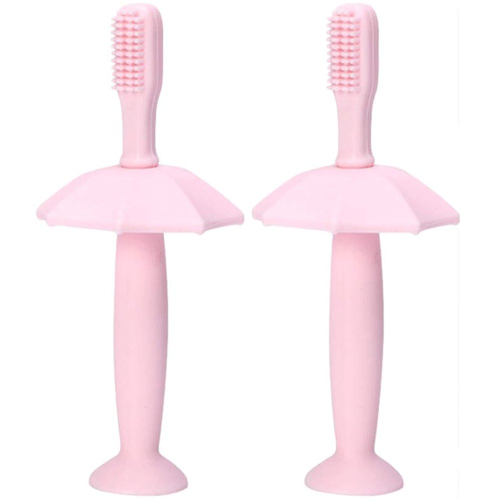 ZUMAHA Soft Silicone Toothbrush, Manual Toothbrush with 1 Replaceable Brush Head, Portable Toddler Toothbrushes Ages 1-3
