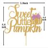 Sweet Little Pumpkin Cake Topper, Little Pumpkin Baby Shower Decorations for Girl, Fall Autumn Baby Shower/Halloween Thanksgiving Baby Gender Reveal Party Decorations Supplies, Gold and Pink Glitter view 2