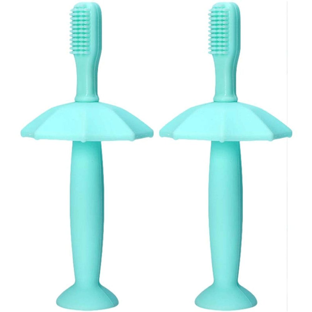 ZUMAHA Soft Silicone Toothbrush, Manual Toothbrush with 1 Replaceable Brush Head, Portable Toddler Toothbrushes Ages 1-3