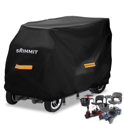 Upgraded Mobility Scooter Storage Cover,SRIMMIT Heavy Duty 420D Oxford Fabric Electric Scooter Cover, Waterproof,Anti-UV,Durable with Waterproof Strip,Reflective Strips,3 Buckles (2XL 69" x 25" x 47")