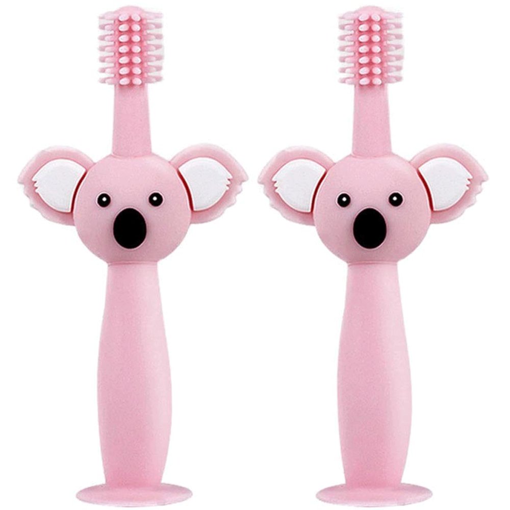 ZUMAHA Cute Koala Shape Toothbrush, 360 Silicone Toddler Toothbrushes Ages 1-3, Portable & Independent Packaging Manual Toothbrush