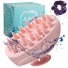 Scalp Massager, Wheat Straw Soft Silicone Shampoo Scrub Brush for Clean, Wet and Dry Hair Head Massager, Reduce Dandruff, Massage Scalp, Promote Hair Growth (Pink) view 1