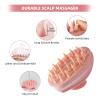 Scalp Massager, Wheat Straw Soft Silicone Shampoo Scrub Brush for Clean, Wet and Dry Hair Head Massager, Reduce Dandruff, Massage Scalp, Promote Hair Growth (Pink) view 2