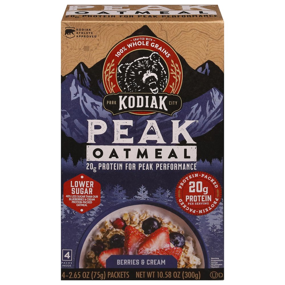 Kodiak Peak Oatmeal Berries & Cream 300g (4 Pack Inside)