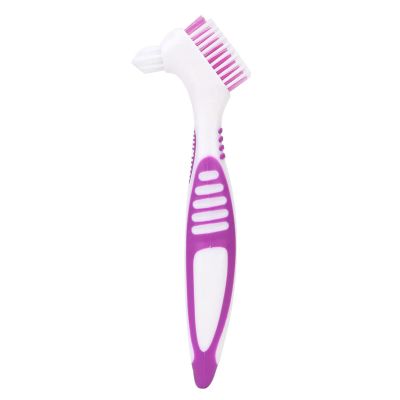 TMISHION Denture Toothbrush Cleaning Brush, 2pcs, Purple, Not Powered, Dental Care
