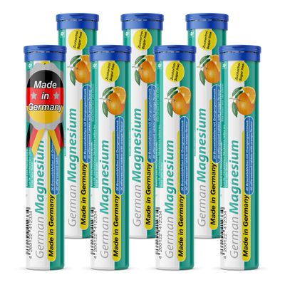 German Magnesium Drink Effervesent Tablets 140 Servings Orange Flavour  200 mg Magnesium Sugar Free, Vegan  T&D Pharma  Made in Germany
