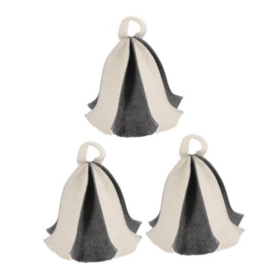 Happyyami 3pcs Felt Sauna Caps Sauna Hats for Head Protection Portable Hats Tool