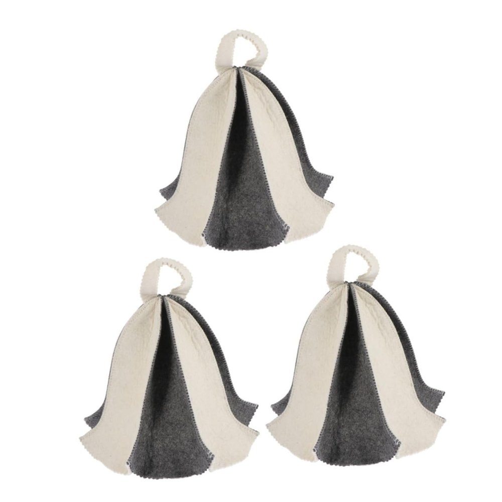 Happyyami 3pcs Felt Sauna Caps Sauna Hats for Head Protection Portable Hats Tool
