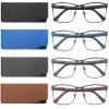 MODFANS 4 Pack Reading Glasses 1.75 Men Blue Light Blocking Metal Frame Rectangle Style Stainless Steel Material Readers Glasses Black Grey Blue Brown view 3