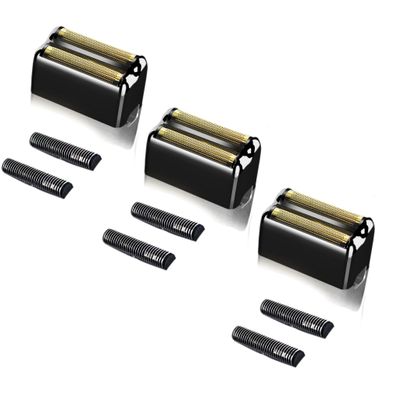 3 pack Professional Replacement Foil and Cutters for BaBylissPRO Barberology Double Foil Shaver, Compatible with BaBylissPRO Barberology FXFS2 ShaverBlack