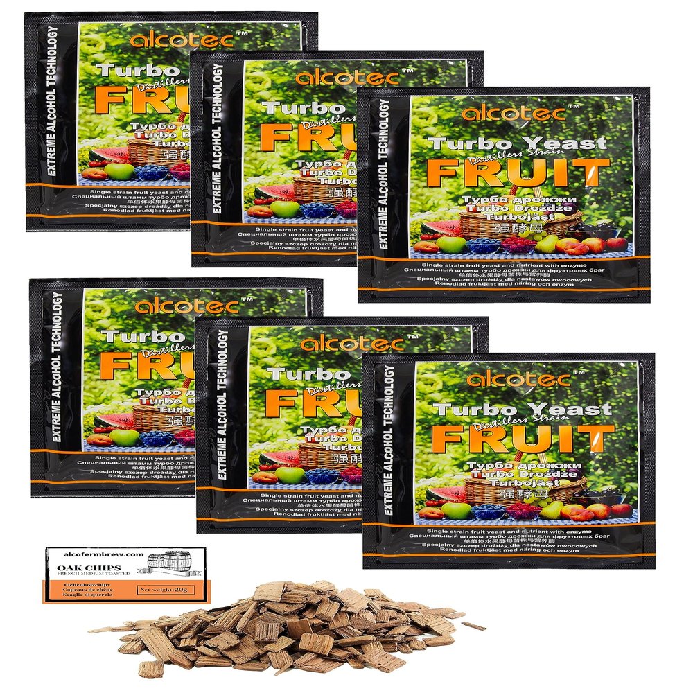 6 x Alcotec Turbo Fruit Yeast 60g  High-Efficiency Yeast for Fruit Mash, Wine, and Vodka Fermentation  Up to 18% ABV