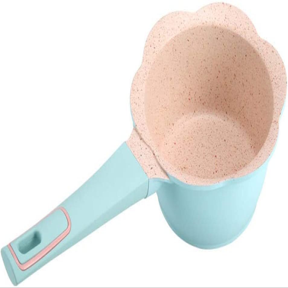 ENESEA Household milk pot, Non-Stick Milk Pan Saucepan Utensil/Induction/Dishwasher/OvenSafe Milk Pan -16cm Pink (Color : 16cm Blue)