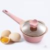 ENESEA Household milk pot, Non-Stick Milk Pan Saucepan Utensil/Induction/Dishwasher/OvenSafe Milk Pan -16cm Pink (Color : 16cm Blue) view 2