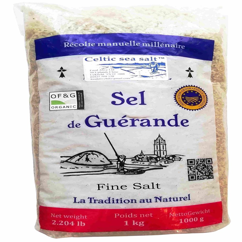 Sel De Guerande Celtic Sea Salt Fine 1000g (1kg) Eco Packaging